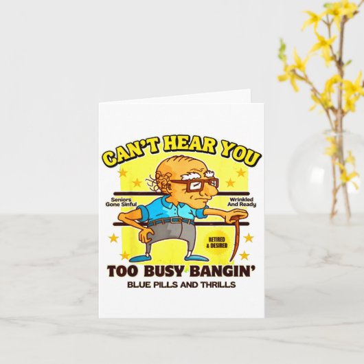 Funny Retirement Bold Inappropriate Funny Gag Gift カード (黄色い花)