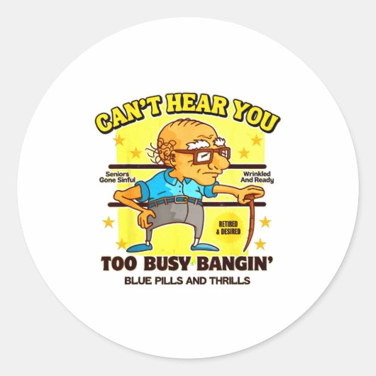 Funny Retirement Bold Inappropriate Funny Gag Gift ラウンドシール (正面)