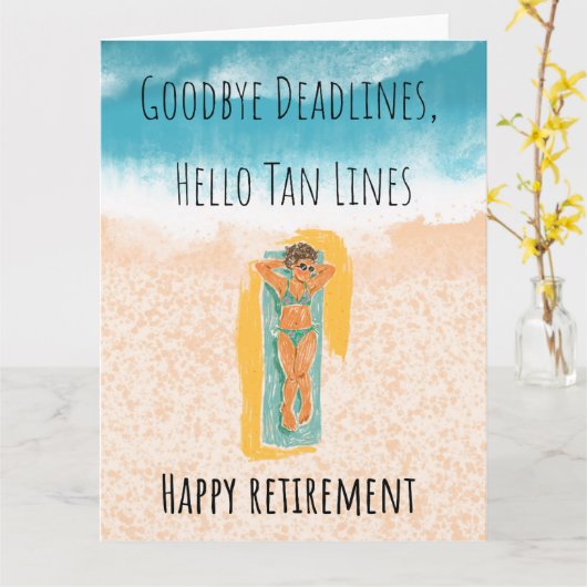 Funny Retirement Card For Her カード (黄色い花)