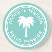 Funny retirement coaster with palm tree logo コースター (正面)