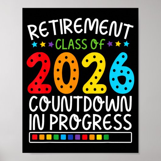 Funny Retirement Countdown 2026 Colorful Future Li ポスター (正面)
