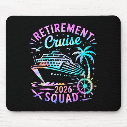 Funny Retirement Cruise 2026 Squad Tie Dye Retired マウスパッド (正面)