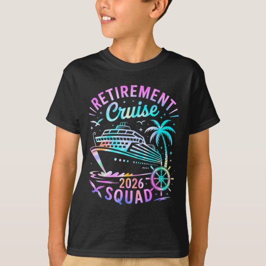 Funny Retirement Cruise 2026 Squad Tie Dye Retired Tシャツ (正面)