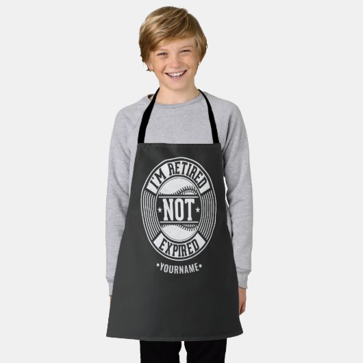 Funny Retirement Gift I'm Retired NOT Expired エプロン (着用した状態)