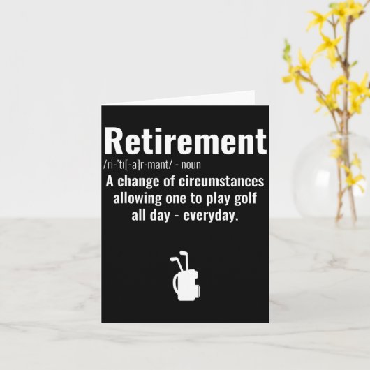 Funny Retirement Golf Quote Retired Golfers Golfin カード (黄色い花)