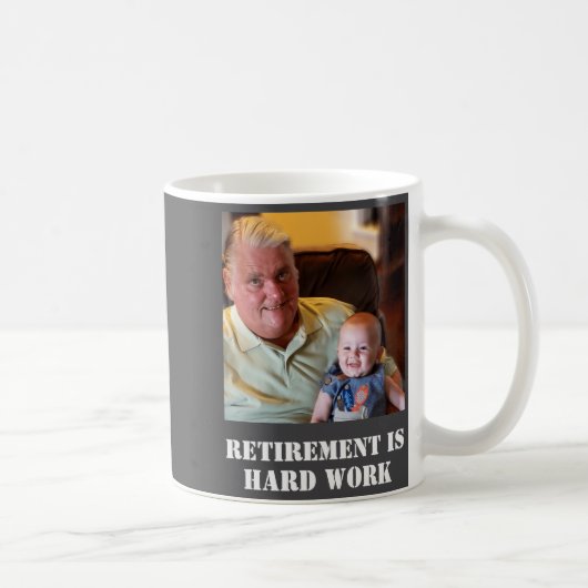 Funny Retirement Is Hard Work Quote Grandpa Photo  コーヒーマグカップ (右)