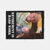 Funny Retirement Is Hard Work Quote Grandpa Photo  フリースブランケット (正面(横))