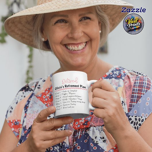 Funny Retirement Mug Custom Name Retired Plan マグカップ