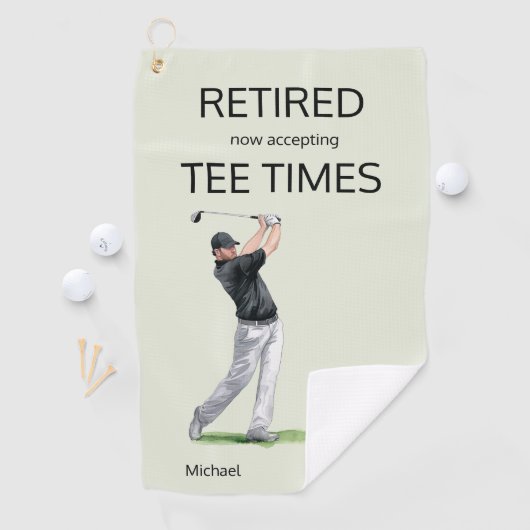Funny Retirement Now Accepting Tee Times Gift ゴルフタオル (インサイチュ)