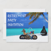 Funny Retirement Party Biker Motorcyclist 招待状 (正面)