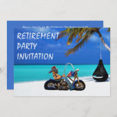 Funny Retirement Party Biker Motorcyclist 招待状 (正面/裏面)