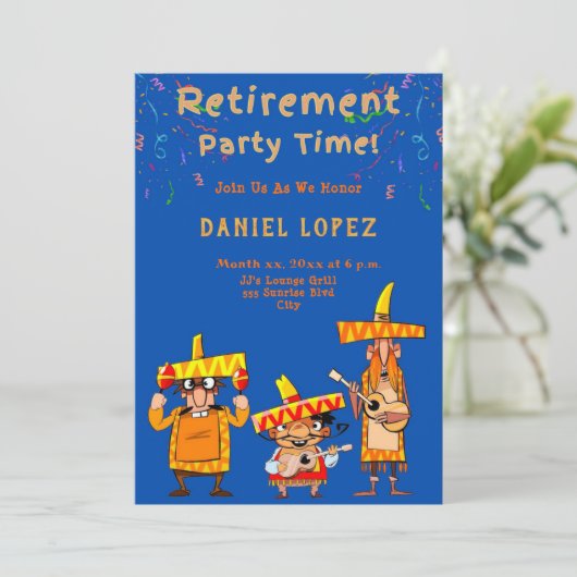 Funny Retirement Party Invitation Fiesta 招待状 (スタンド正面)