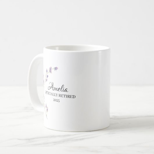 Funny Retirement Personalized Name Gift コーヒーマグカップ (正面左)