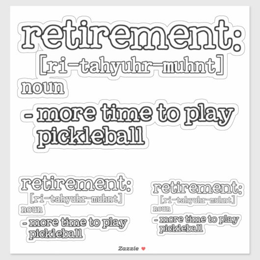 Funny Retirement Pickleball Definition シール (シート)