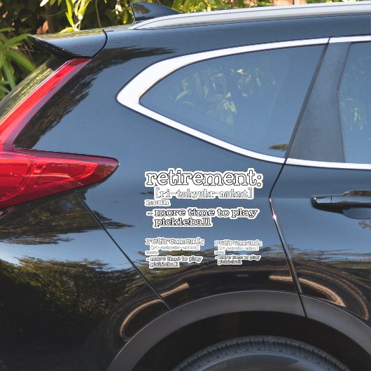 Funny Retirement Pickleball Definition シール (車体側面)