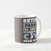Funny Retirement Plan Cow Retired Farmer Farm コーヒーマグカップ (正面右)