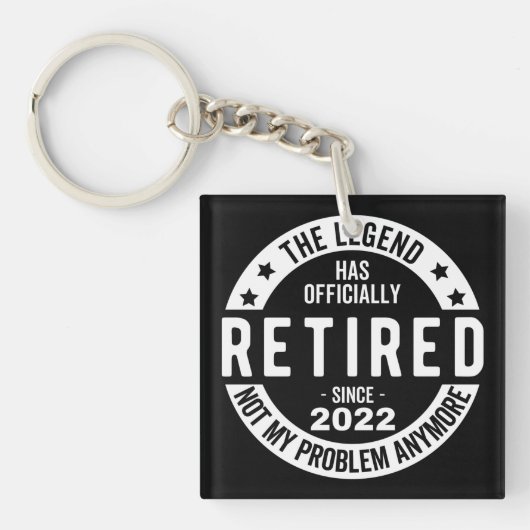 funny retirement, retired, retired firefighter, re キーホルダー (正面)