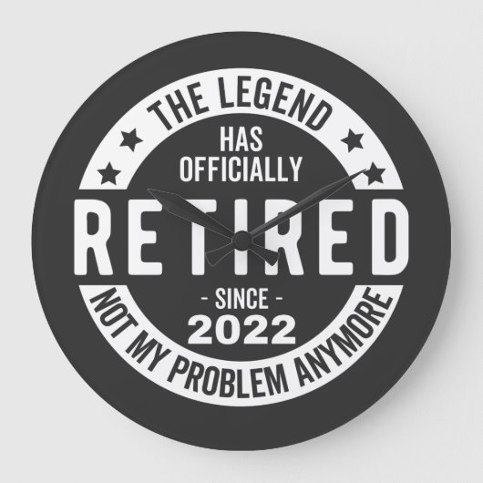 funny retirement, retired, retired firefighter, re ラージ壁時計 (正面)