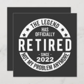 funny retirement, retired, retired firefighter, re 招待状 (正面/裏面)