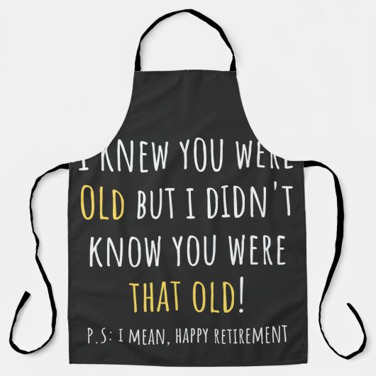funny retirement, retired, retired teacher, retire エプロン (正面)