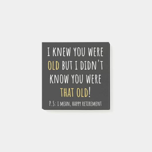 funny retirement, retired, retired teacher, retire ポストイット (正面)