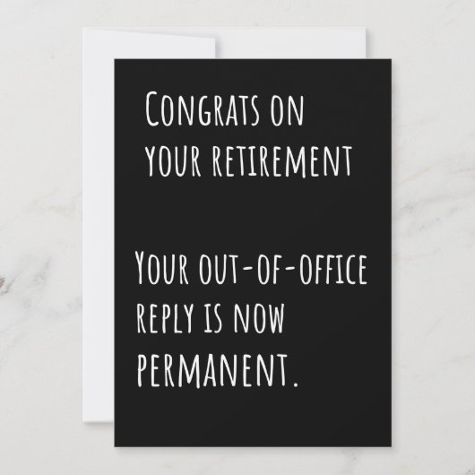 Funny Retirement Sarcastic Congratulations Card サンキューカード (正面)