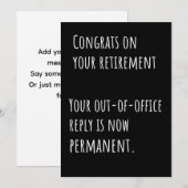 Funny Retirement Sarcastic Congratulations Card サンキューカード (正面/裏面)