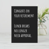 Funny Retirement Sarcastic Congratulations Card サンキューカード (スタンド正面)