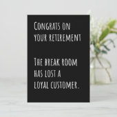 Funny Retirement Sarcastic Congratulations Card サンキューカード (スタンド正面)