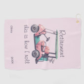 Funny Retirement This Is How I Roll Golf Cart Gift ゴルフタオル (横)