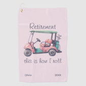 Funny Retirement This Is How I Roll Golf Cart Gift ゴルフタオル (正面)