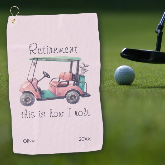 Funny Retirement This Is How I Roll Golf Cart Gift ゴルフタオル