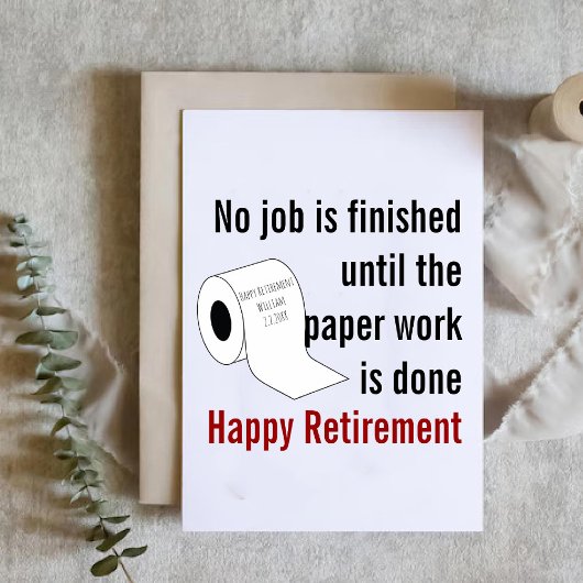 Funny Retirement Toilet Paper card for colleague シーズンカード