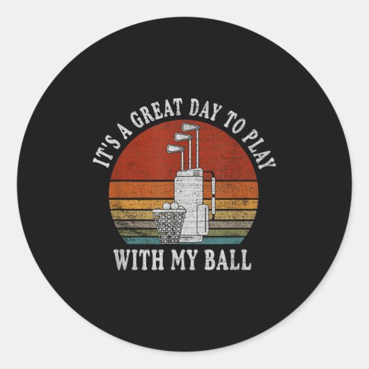 Funny Retre Golf Tee For Men Golf,funny Srt Father ラウンドシール (正面)