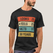 Funny Retro 59Th Birthday 59 Years Old Born In 196 Tシャツ (正面)
