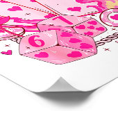 Funny Retro 6 7 Valentine Love Hearts Playing Card ポスター (角)