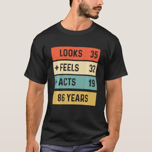 Funny Retro 86th Birthday 86 Years Old Born In 193 Tシャツ (正面)