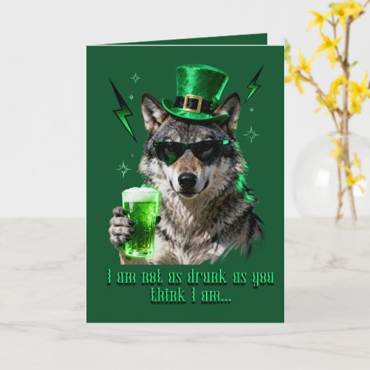 Funny Retro 90s St. Patricks Card – For Him カード (黄色い花)