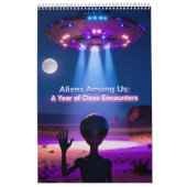 Funny Retro Alien Calendar – Aliens Among Us カレンダー (カバー)