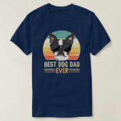 Funny Retro Best Dog Dad Ever Dog with Sunglasses Tシャツ (デザイン正面)