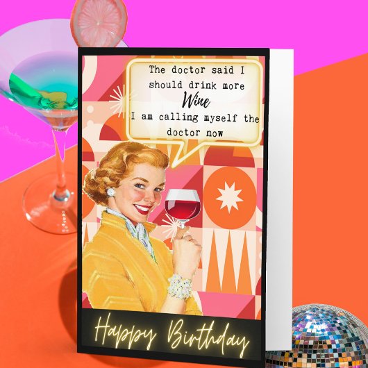 Funny Retro Birthday Card Best Friend - Humor Doct カード