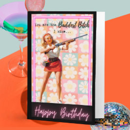 Funny Retro Birthday Card Best Friend-Sassy-Bad カード