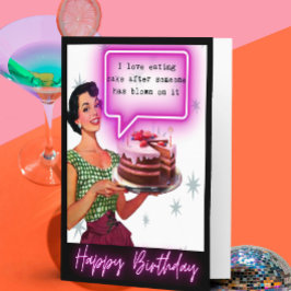 Funny Retro Birthday Card Best Friend-Sassy -Blow カード