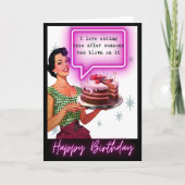 Funny Retro Birthday Card Best Friend-Sassy -Blow カード (正面)