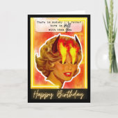 Funny Retro Birthday Card Best Friend-Sassy - Burn カード (正面)