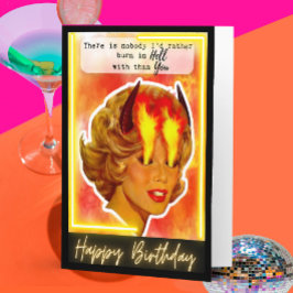 Funny Retro Birthday Card Best Friend-Sassy - Burn カード