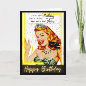 Funny Retro Birthday Card Best Friend-Sassy-Choice カード (正面)