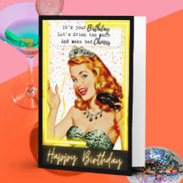 Funny Retro Birthday Card Best Friend-Sassy-Choice カード