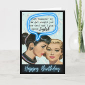 Funny Retro Birthday Card Best Friend-Sassy-Deaf カード (正面)