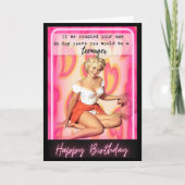 Funny Retro Birthday Card Best Friend-Sassy-Dog カード (正面)